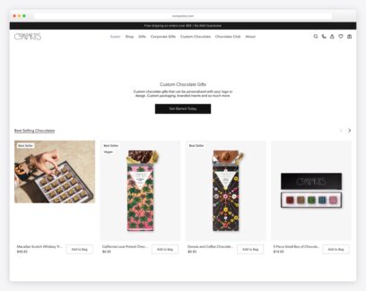 Chocolate shop website examples