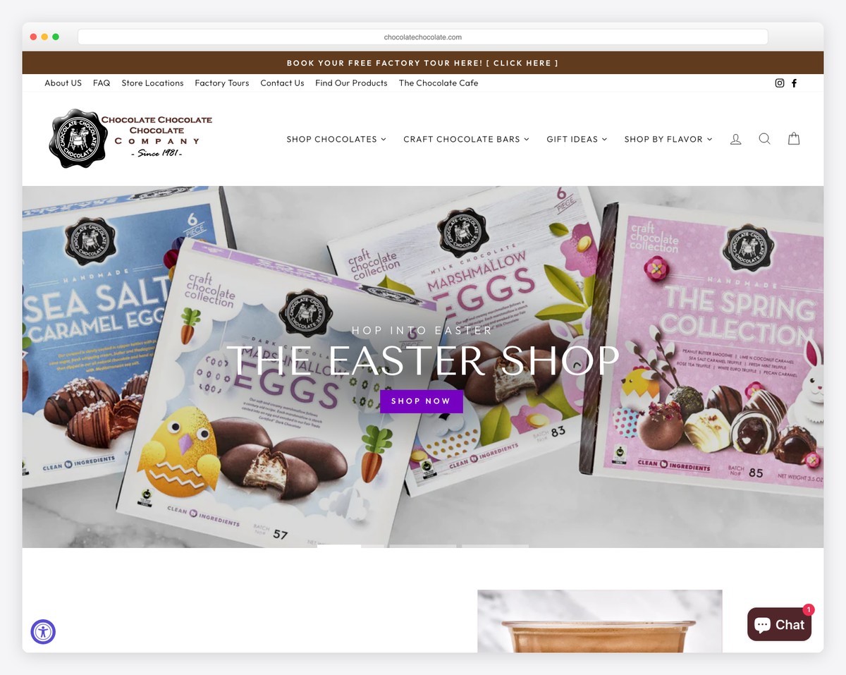 chocolate chocolate chocolate company website example
