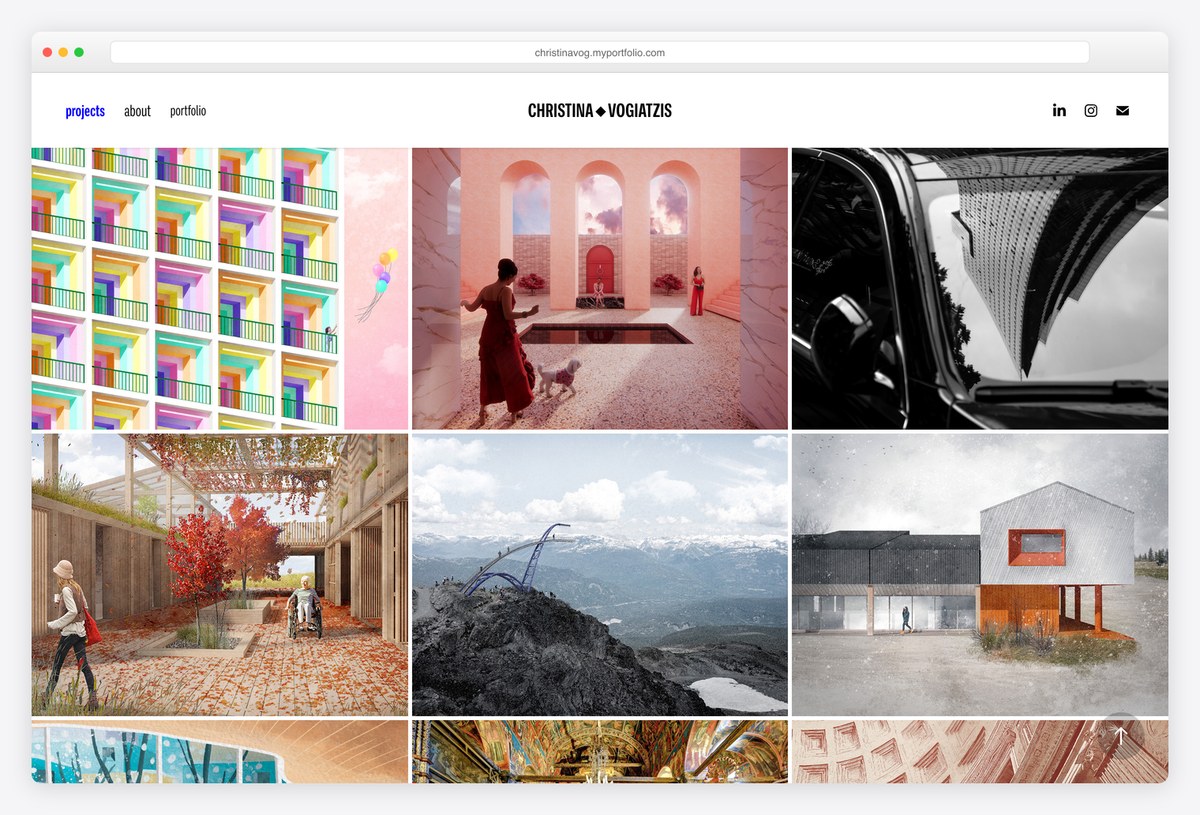 Christina Vogiatzis architecture portfolio website