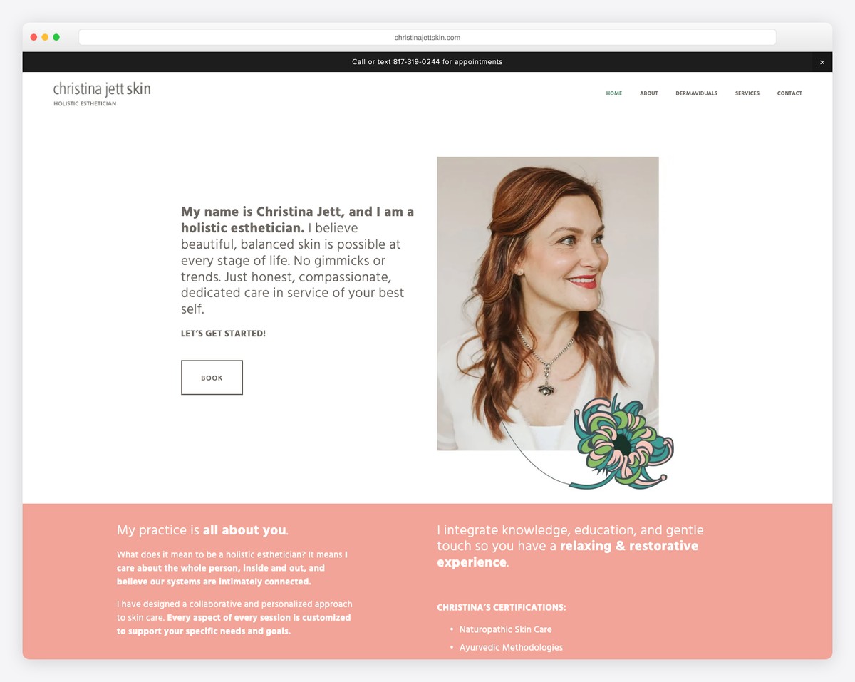 christina jett skin website example