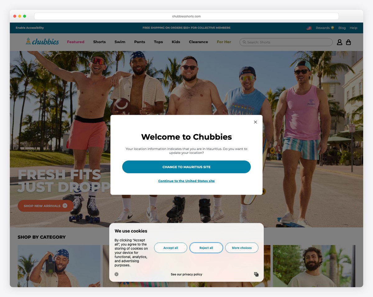 chubbies website example