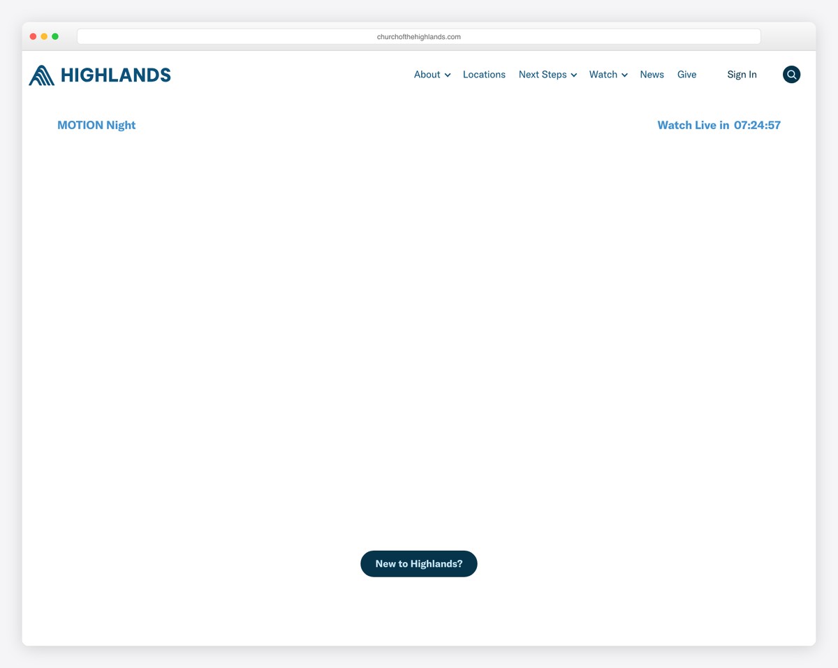 church of the highlands website example