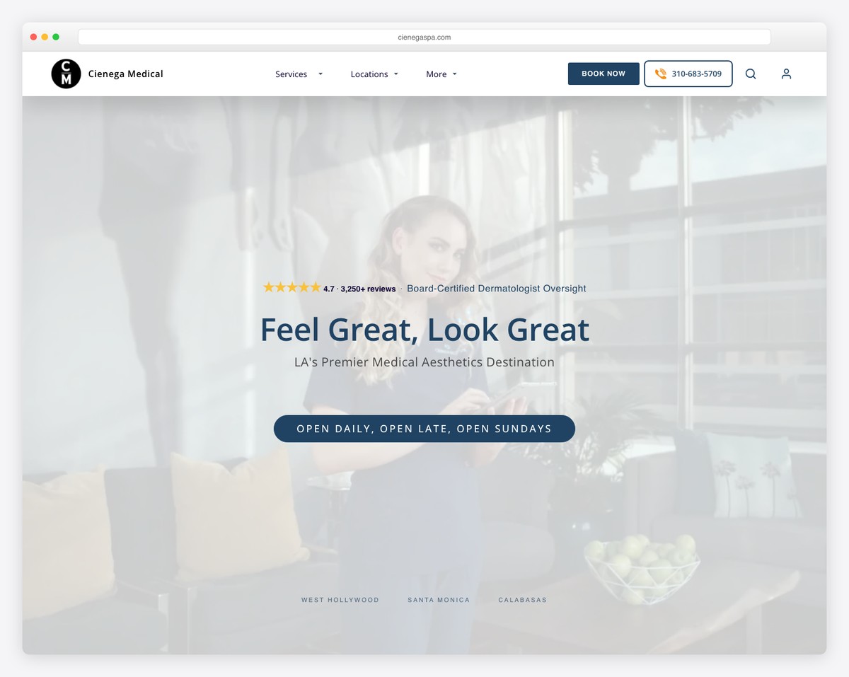 cienega med spa website