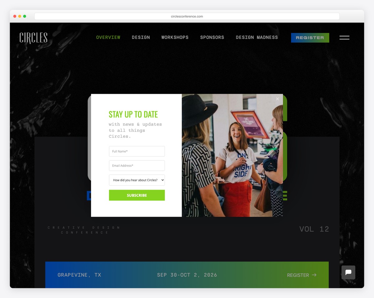Circle Conference - bright website design example