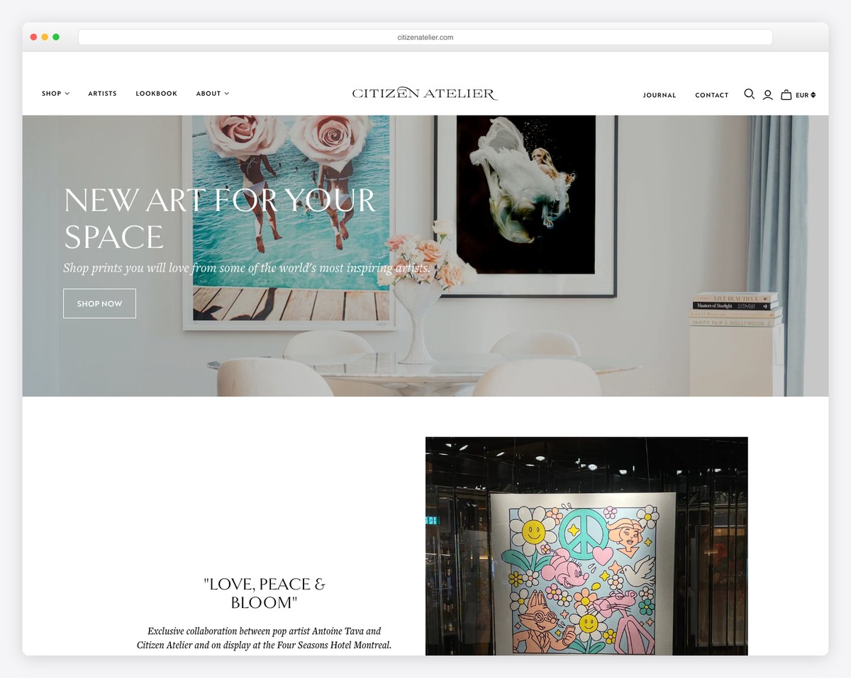 citizen atelier art portfolio website