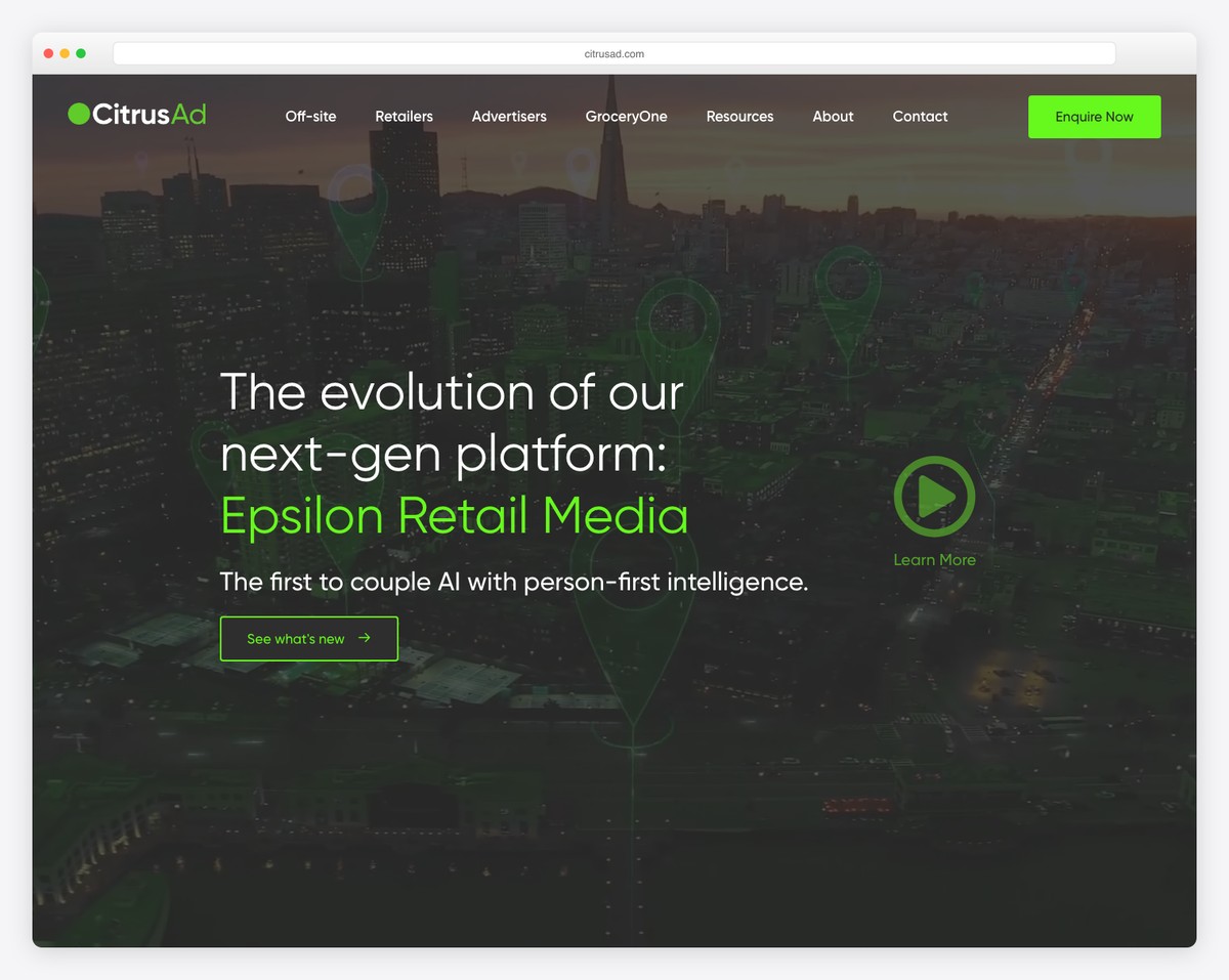 citrusad consulting website - Grayish, lime & white colors