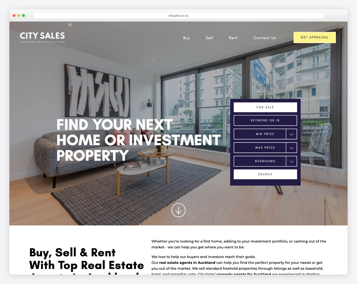 City Sales real estate website