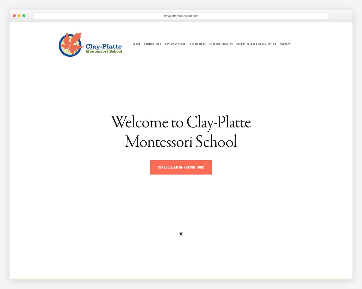 clay-platte montessori school website example