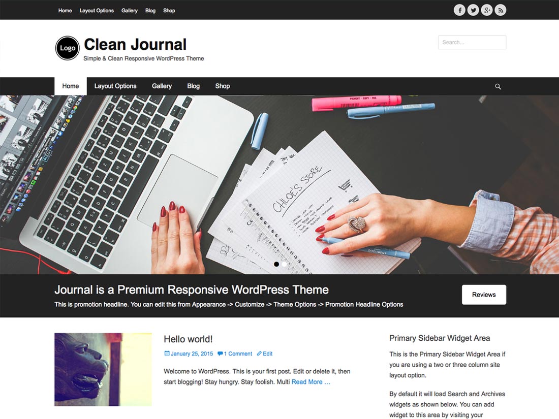 free clean wordpress theme