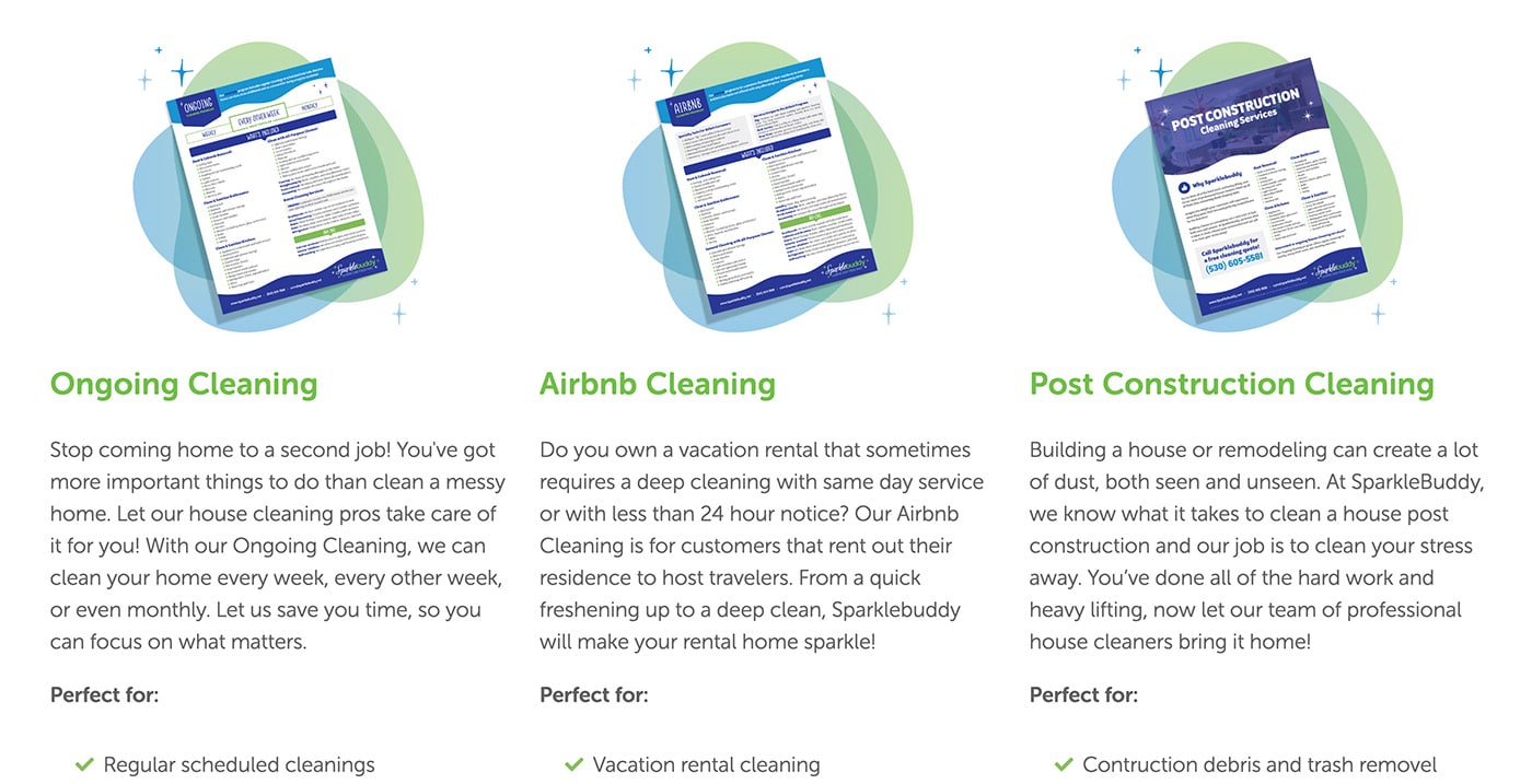 Service description for a cleaning company website