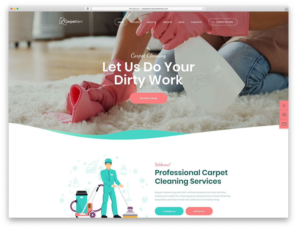 Cleaning company wordpress theme