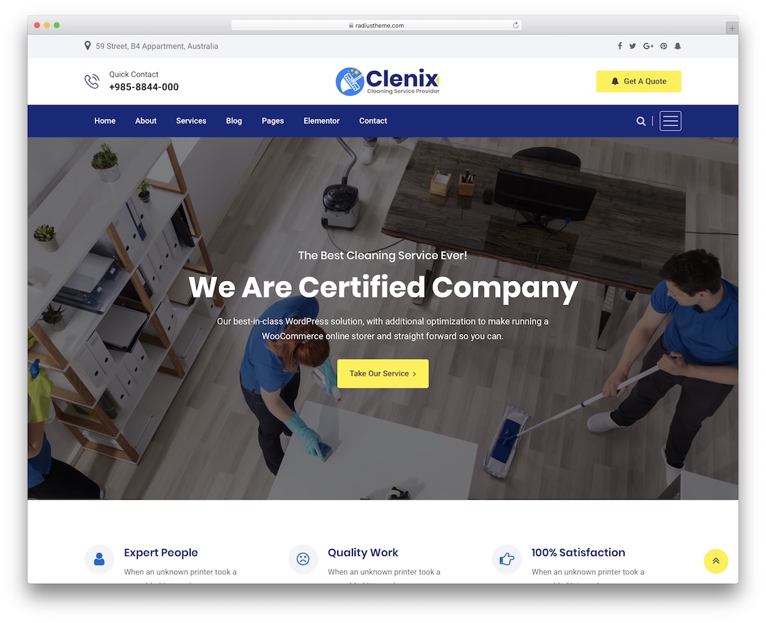 clenix cleaning company theme