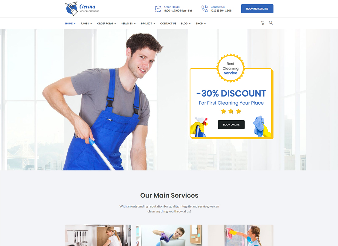 Clerina - Cleaning Services WordPress Theme