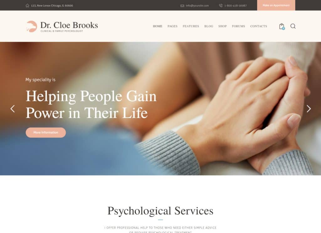 Cloe Brooks | Psychology, Counseling & Medical WordPress Theme