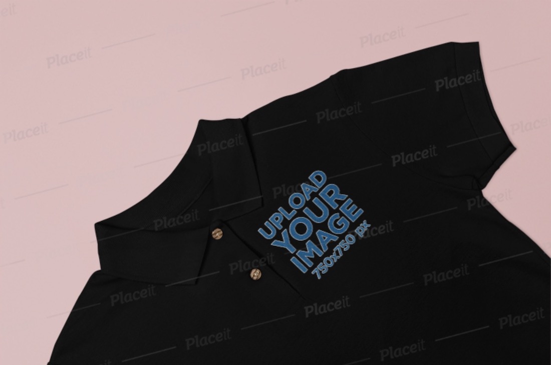 closeup of a polo shirt mockup