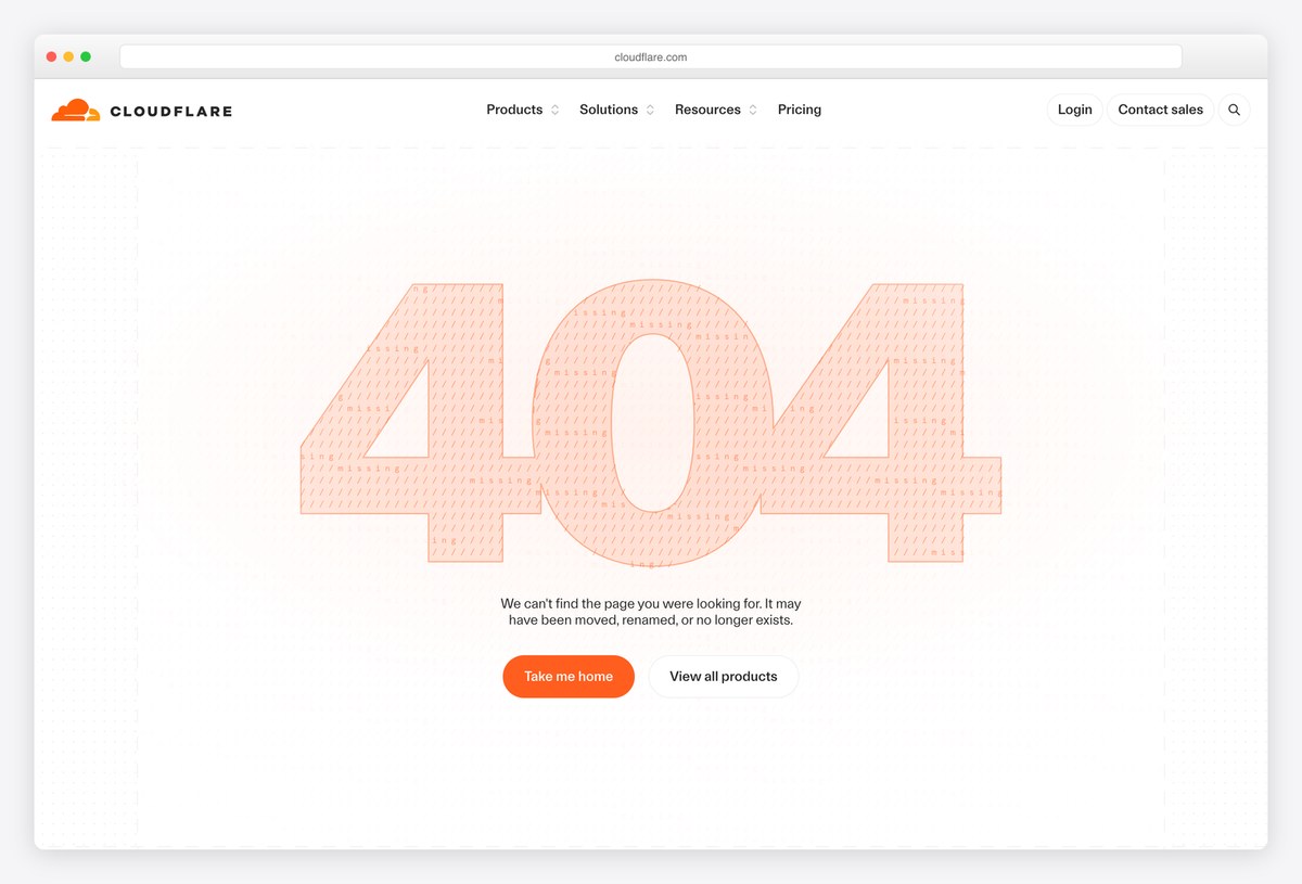 Cloudflare 404 page design