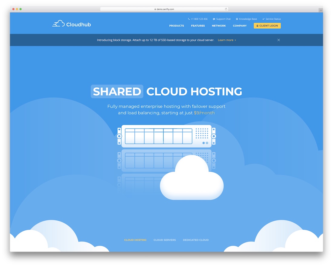 cloudhub web hosting website template