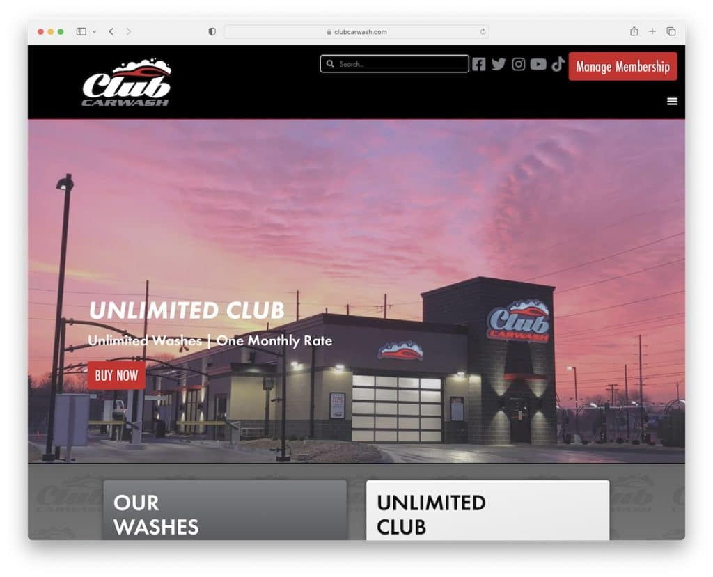club car wash web design