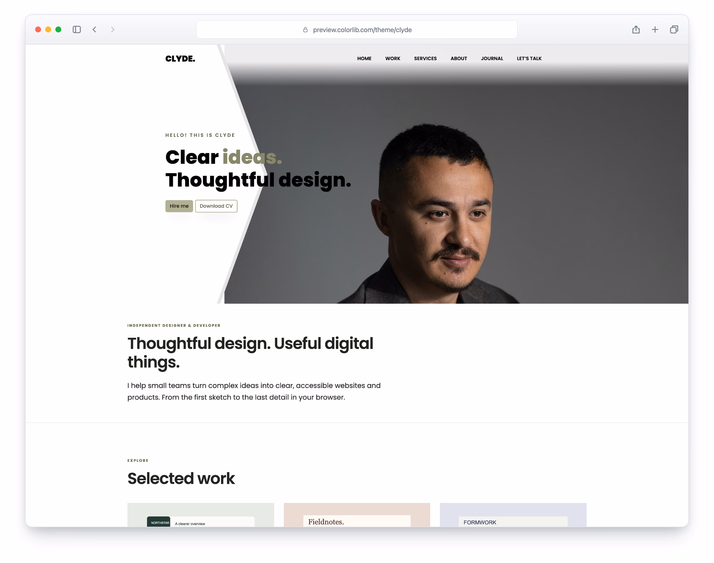 Clyde website template
