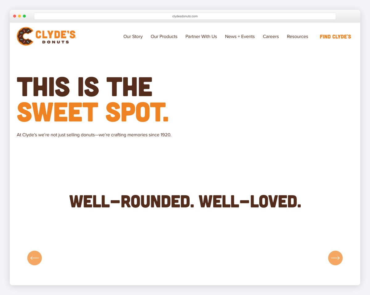 clyde's donuts website example