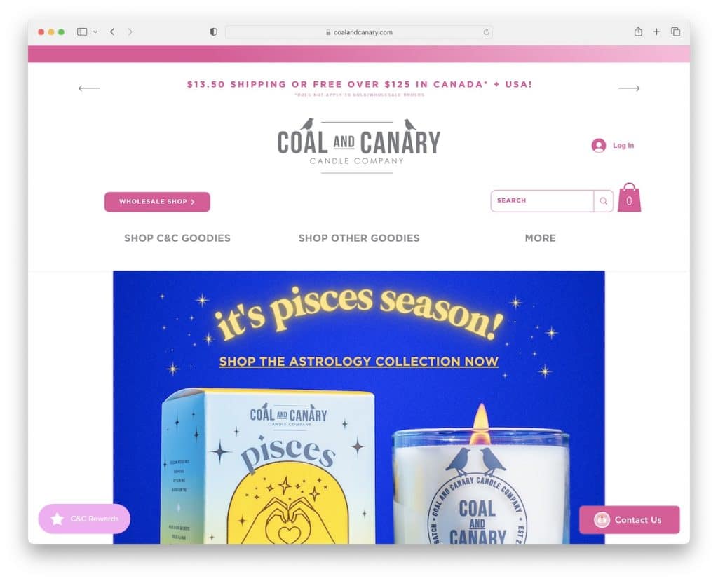 coal and canary wix store example