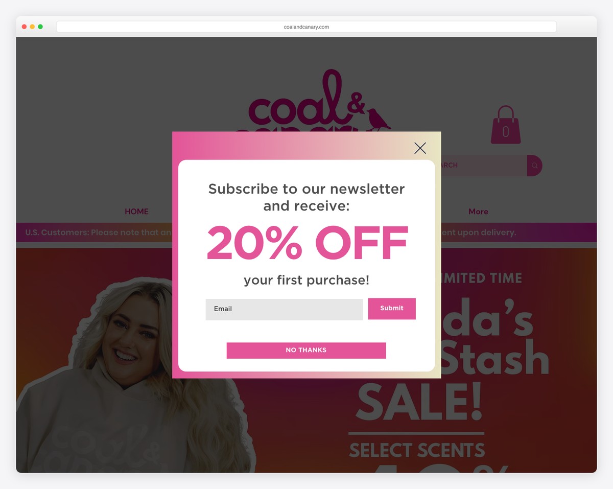 coal and canary wix store example