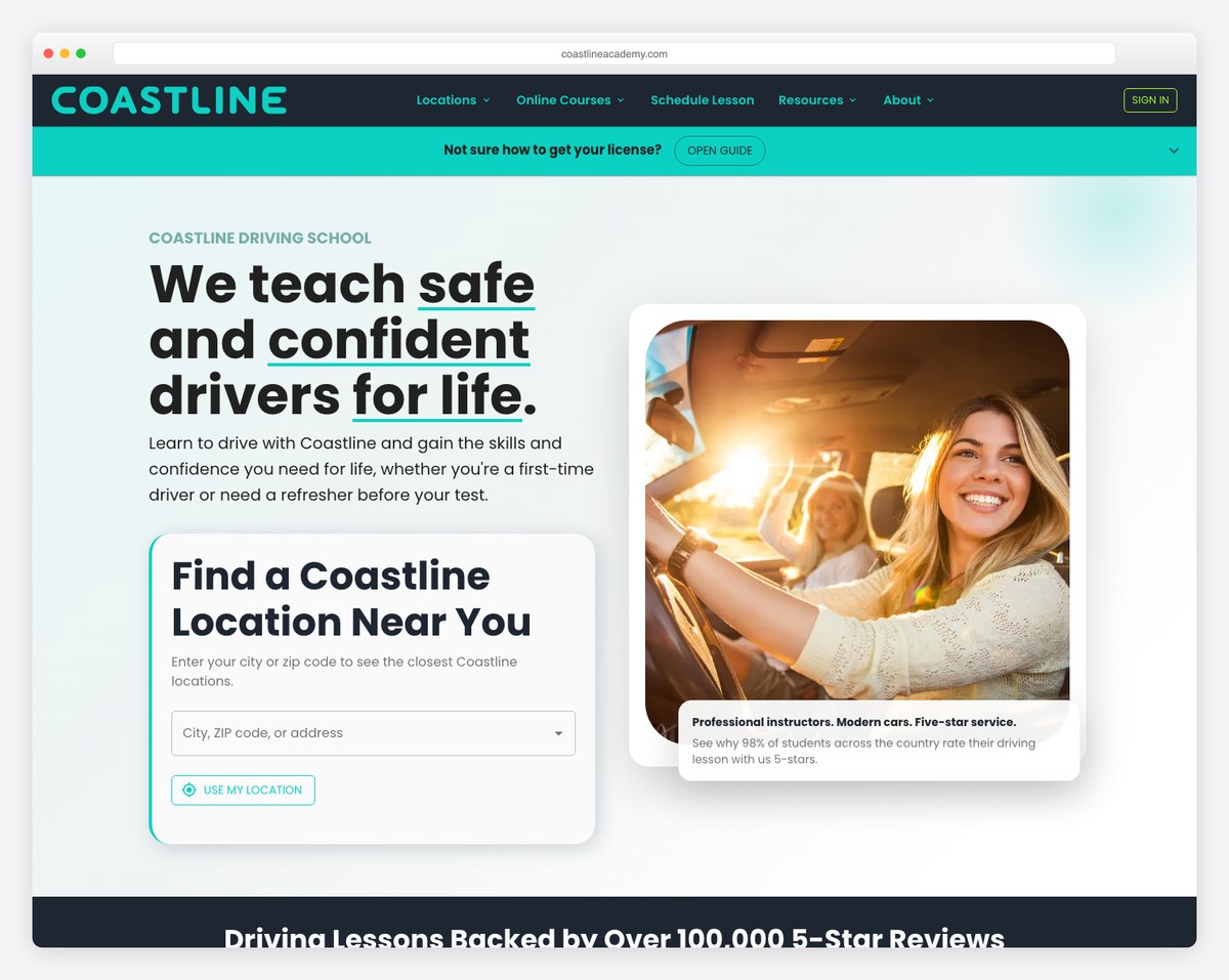 coastline academy website example