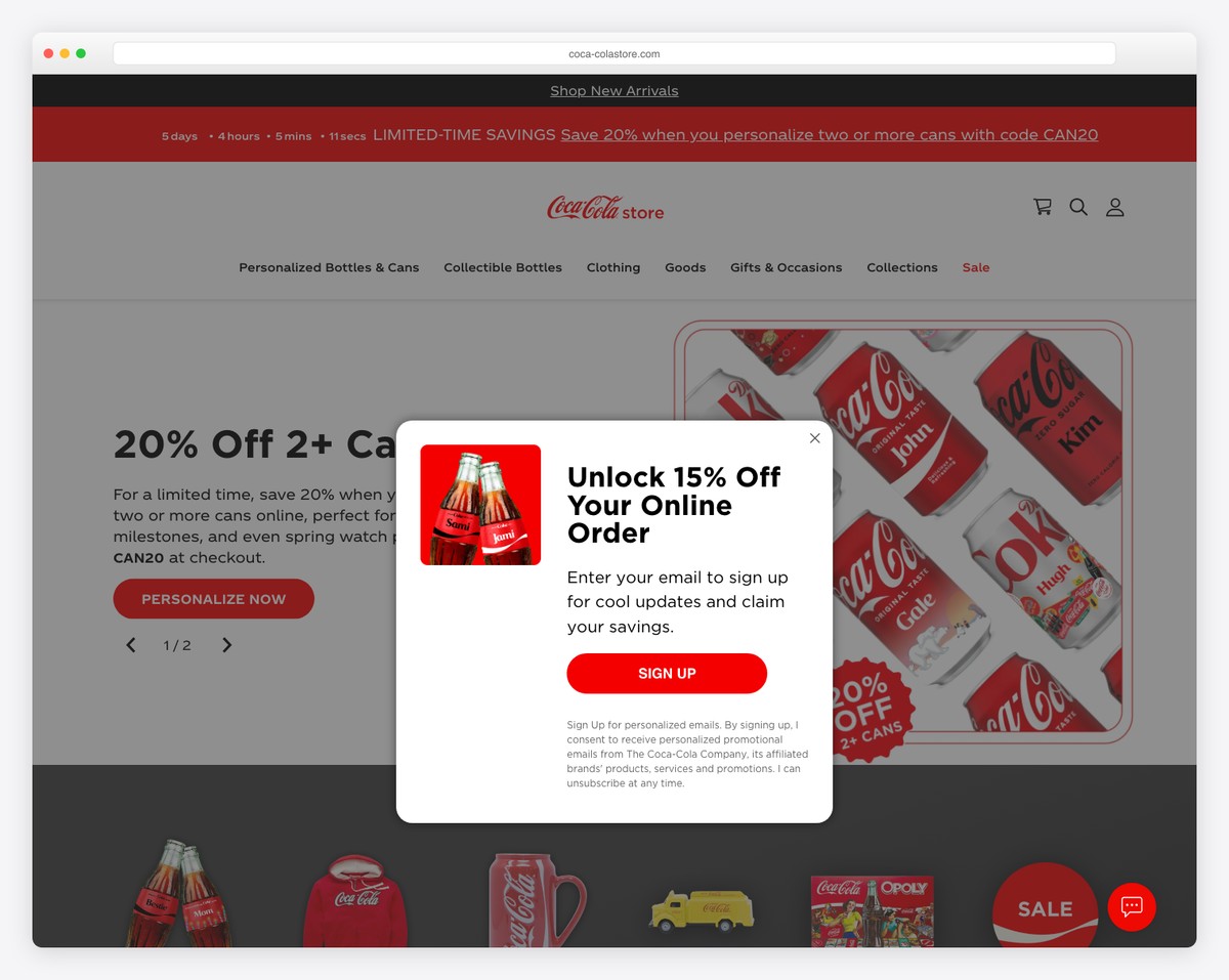 coca-cola store magento website