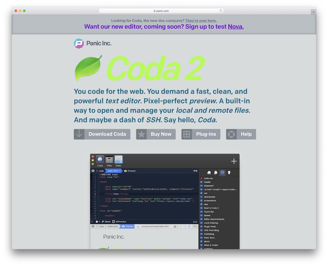 coda code editor for web designers