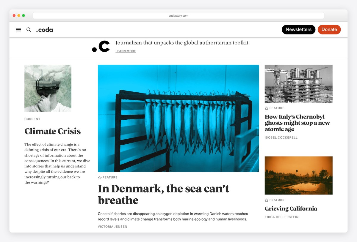 Coda Story homepage design