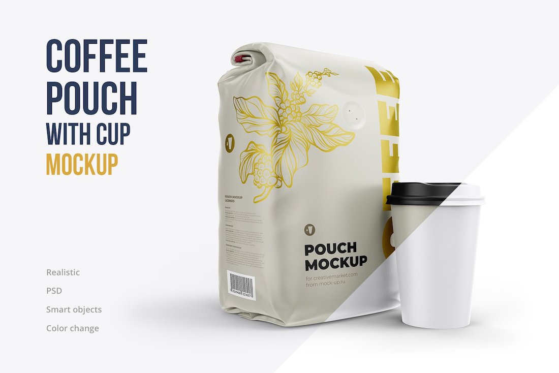 coffee pouch with cup