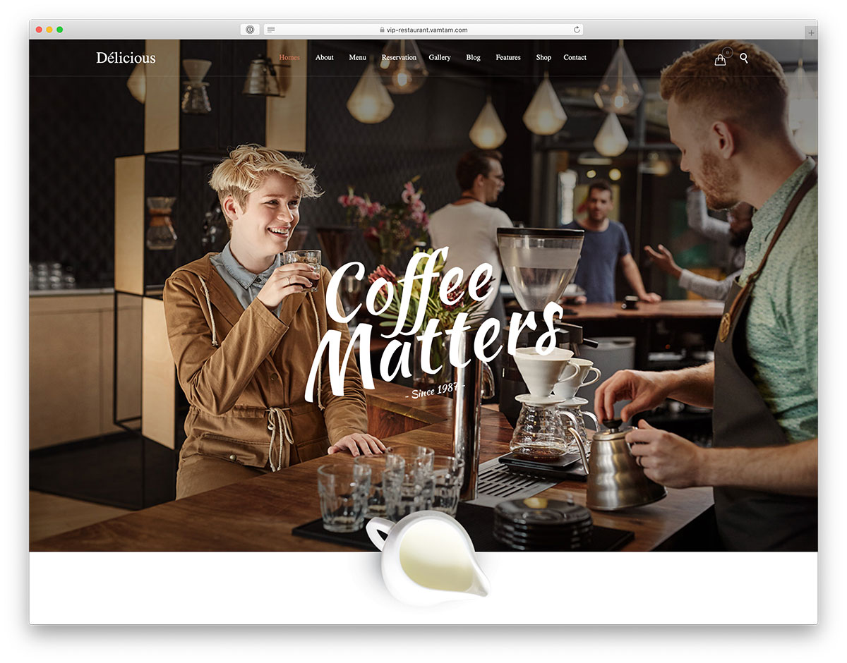 modern coffee WordPress theme