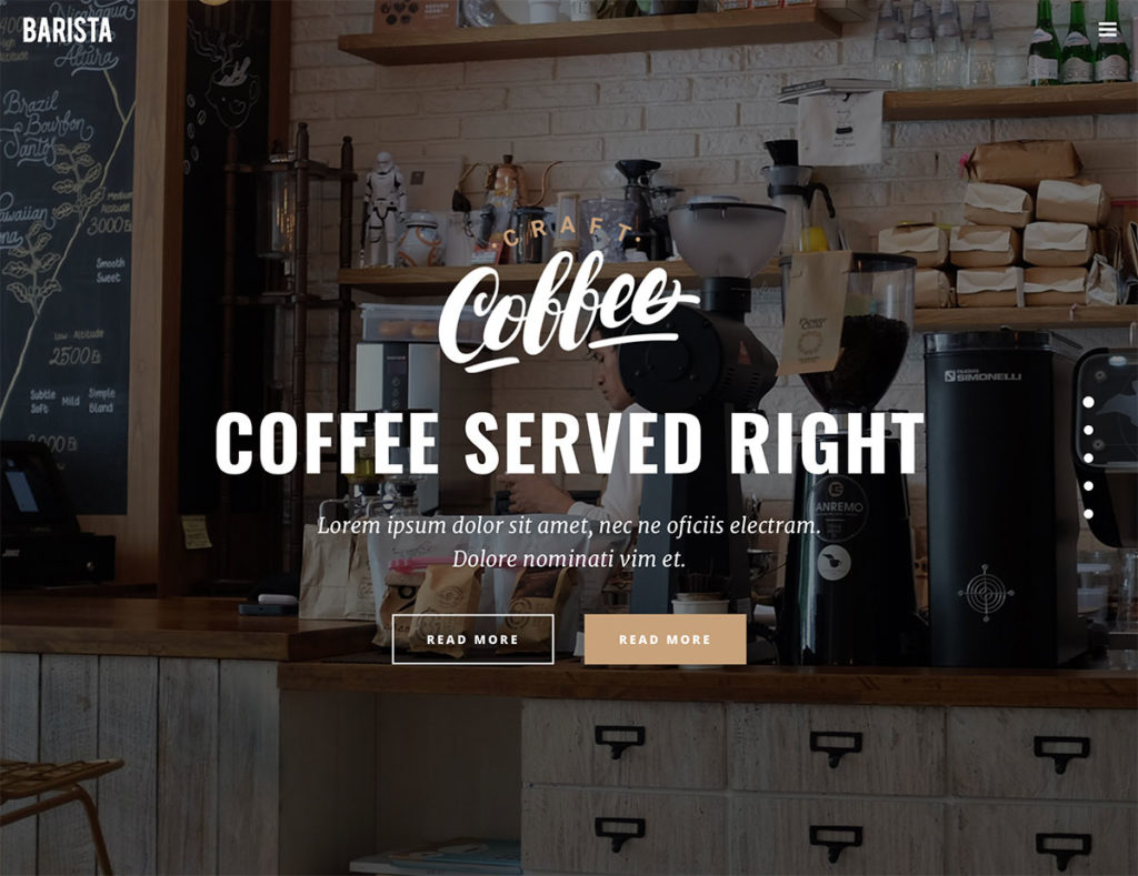 create your coffee shop website