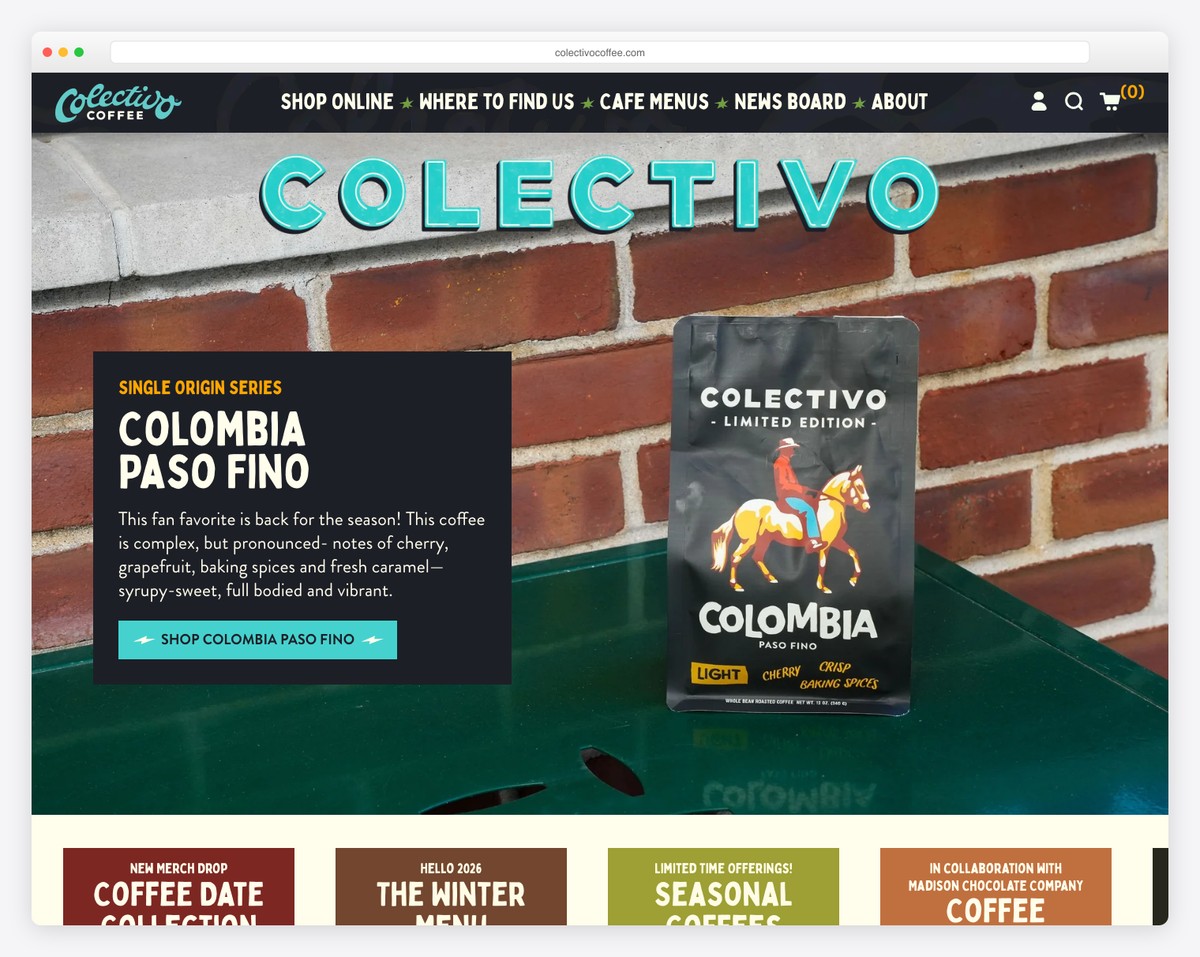 colectivo coffee website example