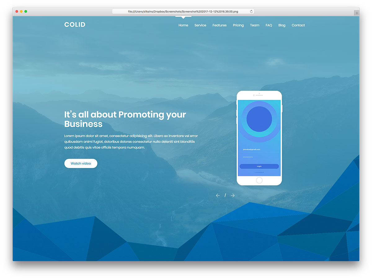 Colid Free Android IOS App Landing Website Template Colorlib