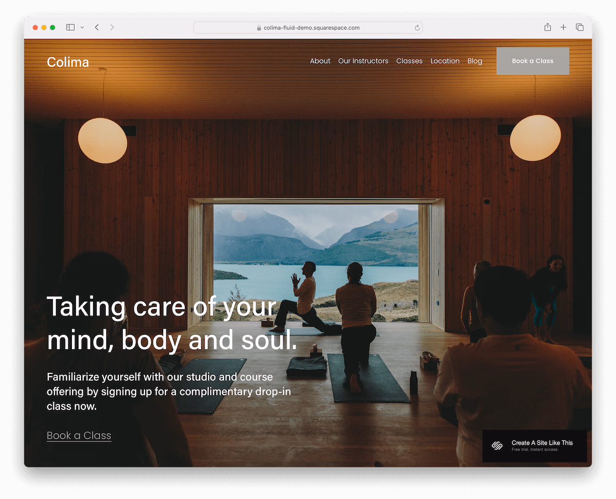 colima squarespace fitness template
