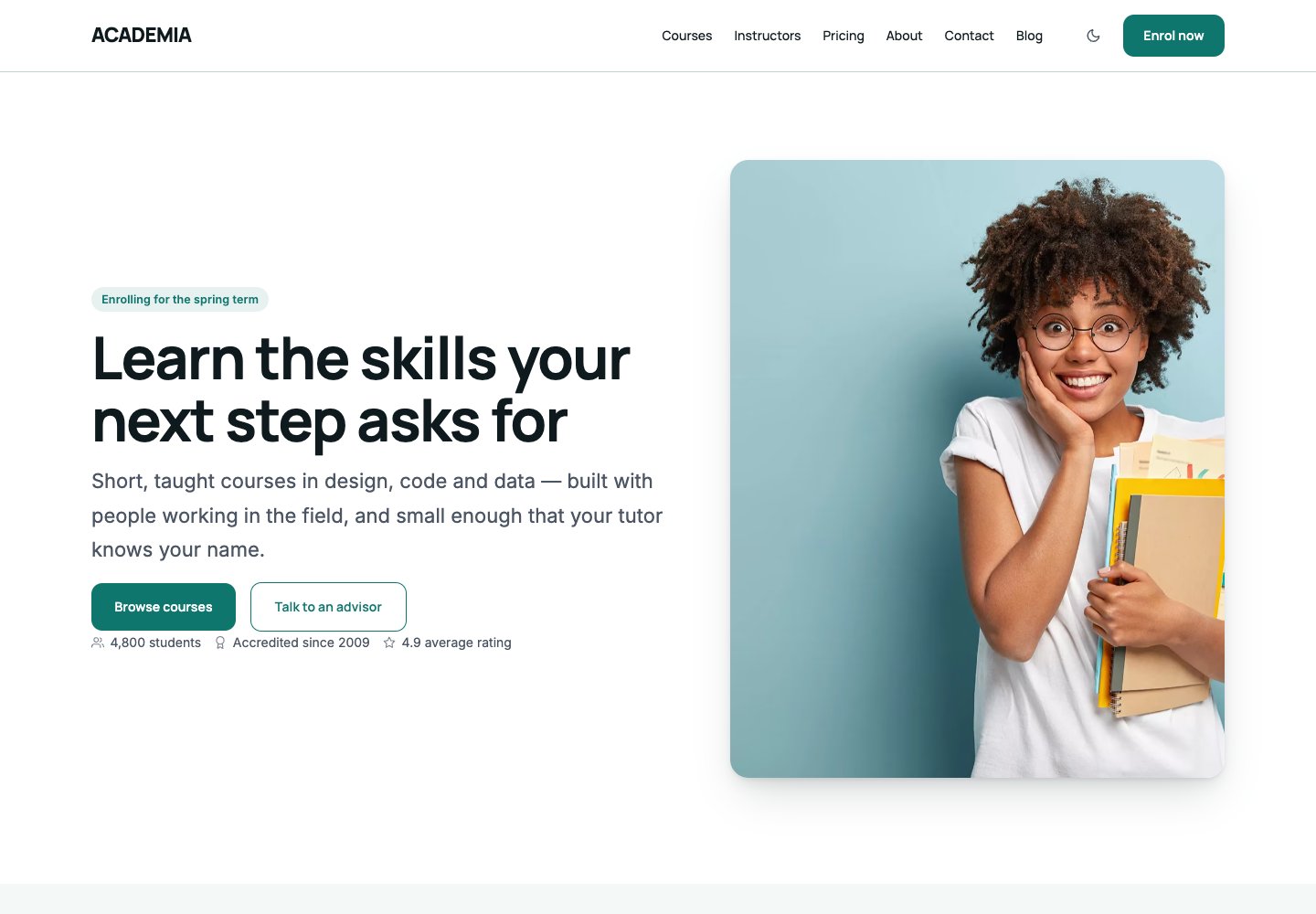 Academia free WordPress theme live demo