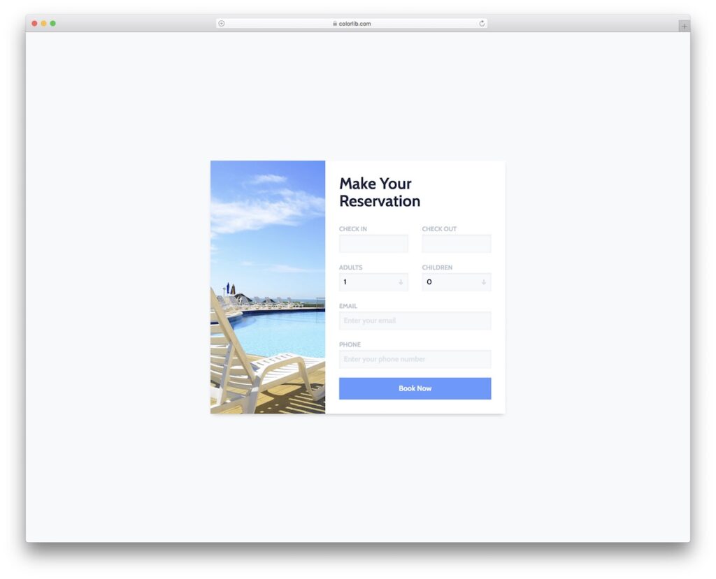 Colorlib Form Colorlib Booking Form V12 - Free Modern Reservation Form - Colorlib