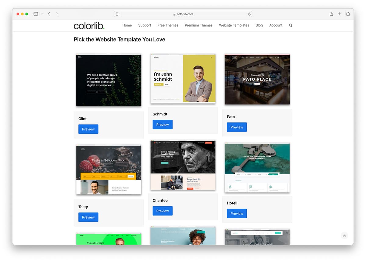 Colorlib CSS website templates