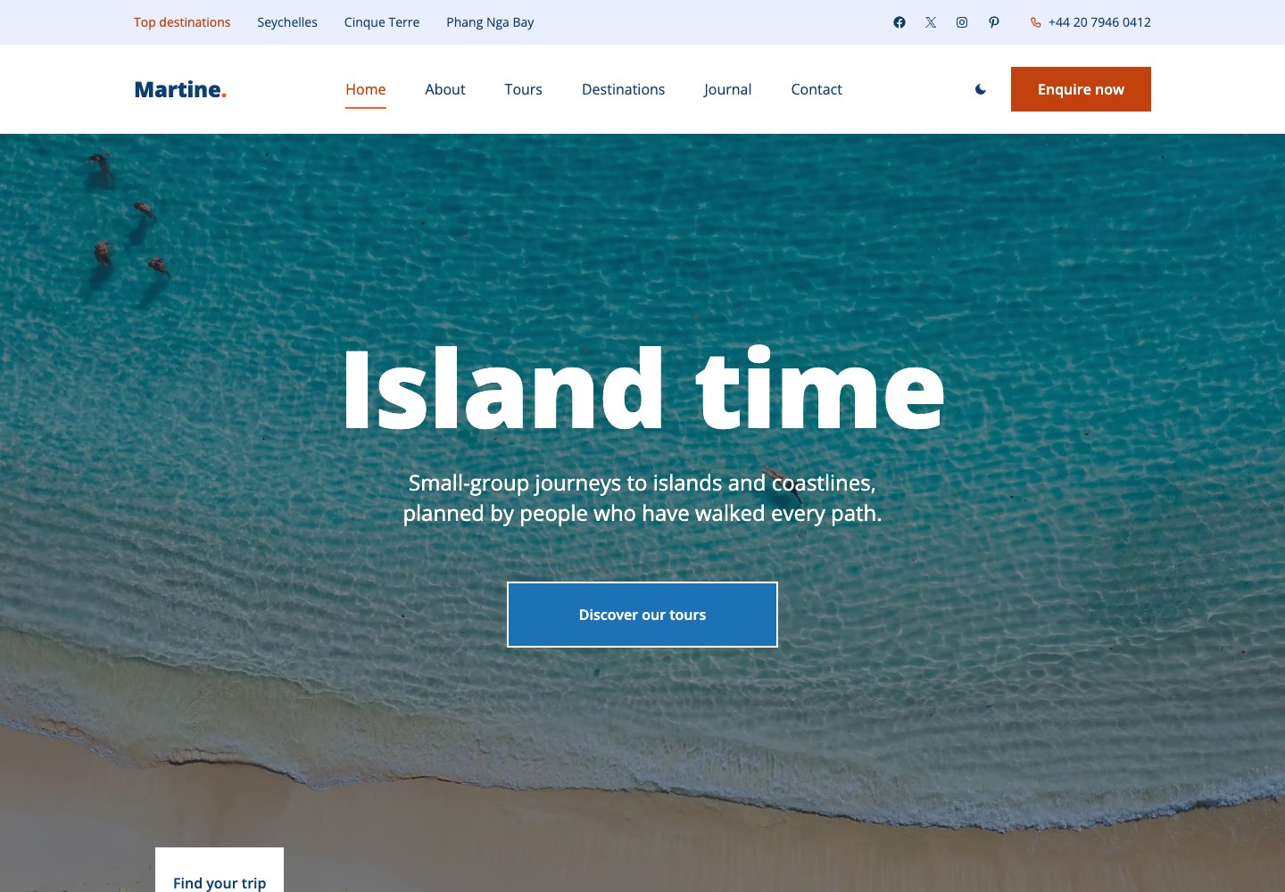 Martine free WordPress theme live demo