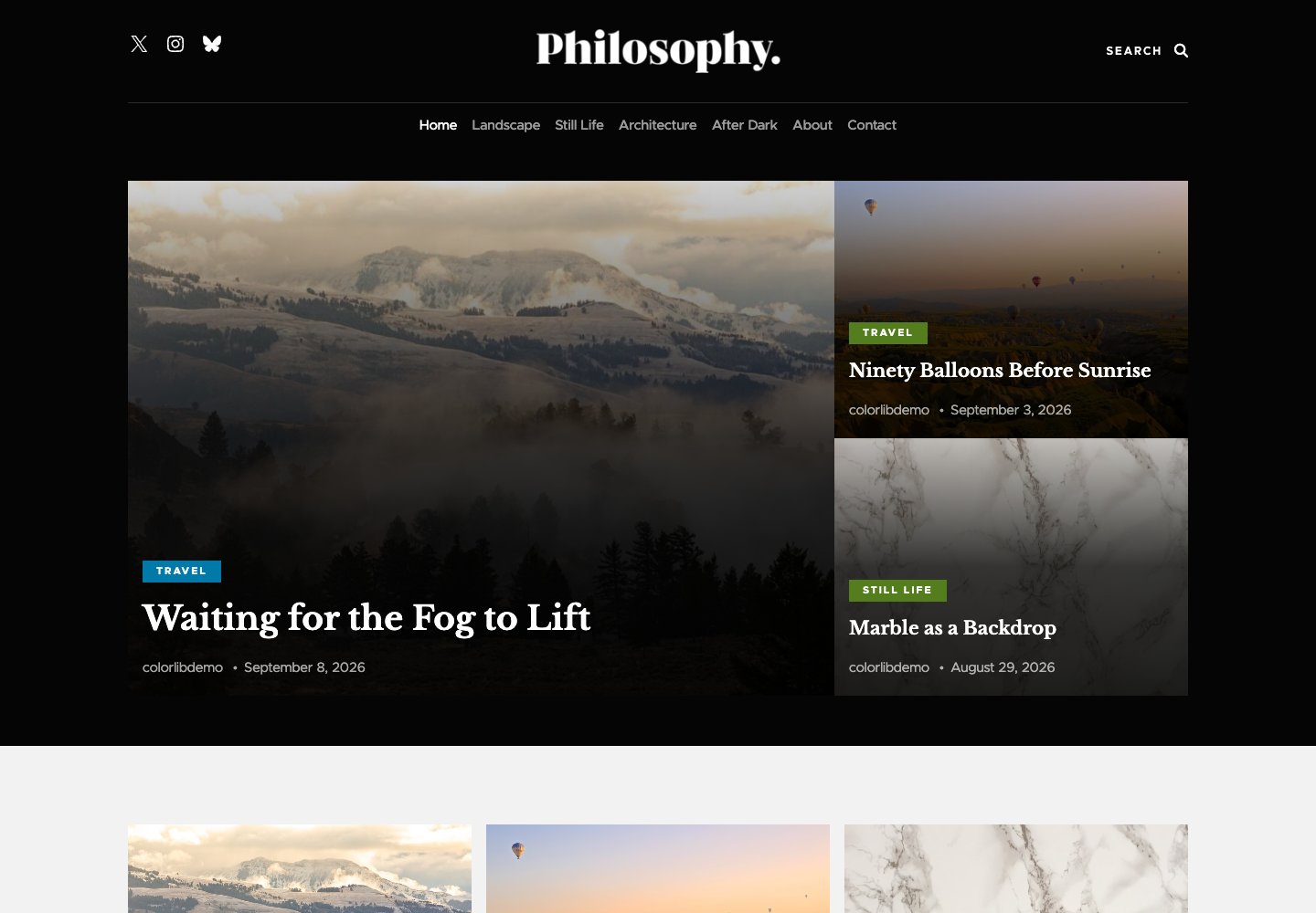 Philosophy free WordPress theme live demo
