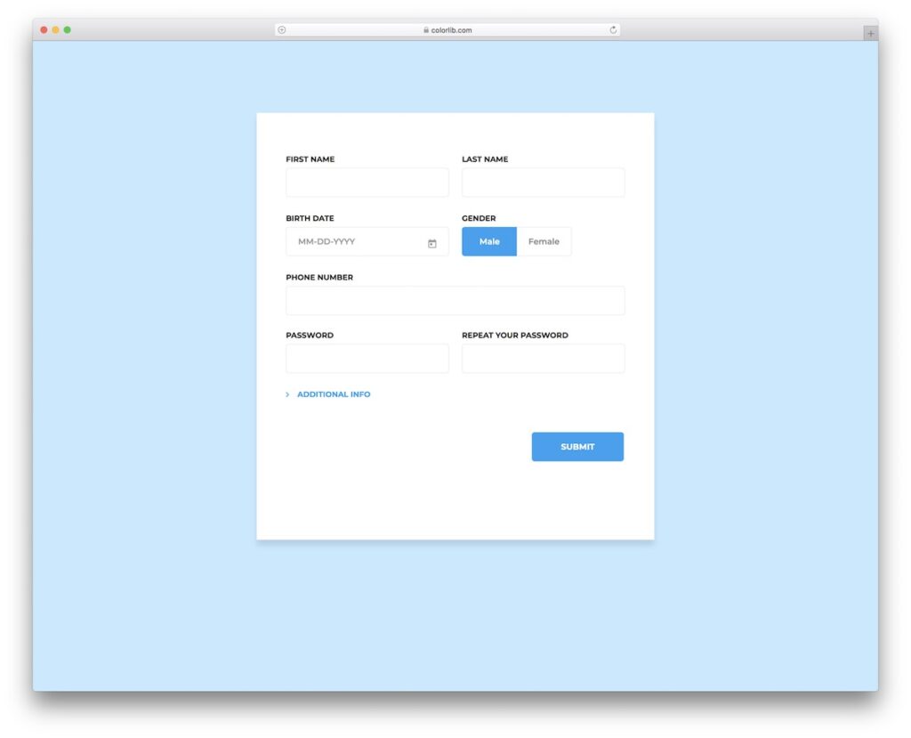 Colorlig Forms Colorlib Reg Form V14 - Free Customer Registration Form - Colorlib