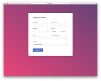 Colorlib Reg Form V4 UI snippet