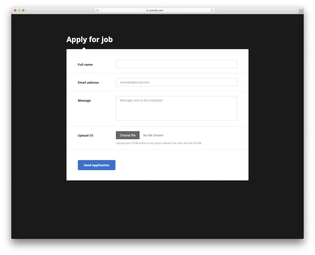Colorlib Form Colorlib Reg Form V6 - Free Job Application Form Template - Colorlib