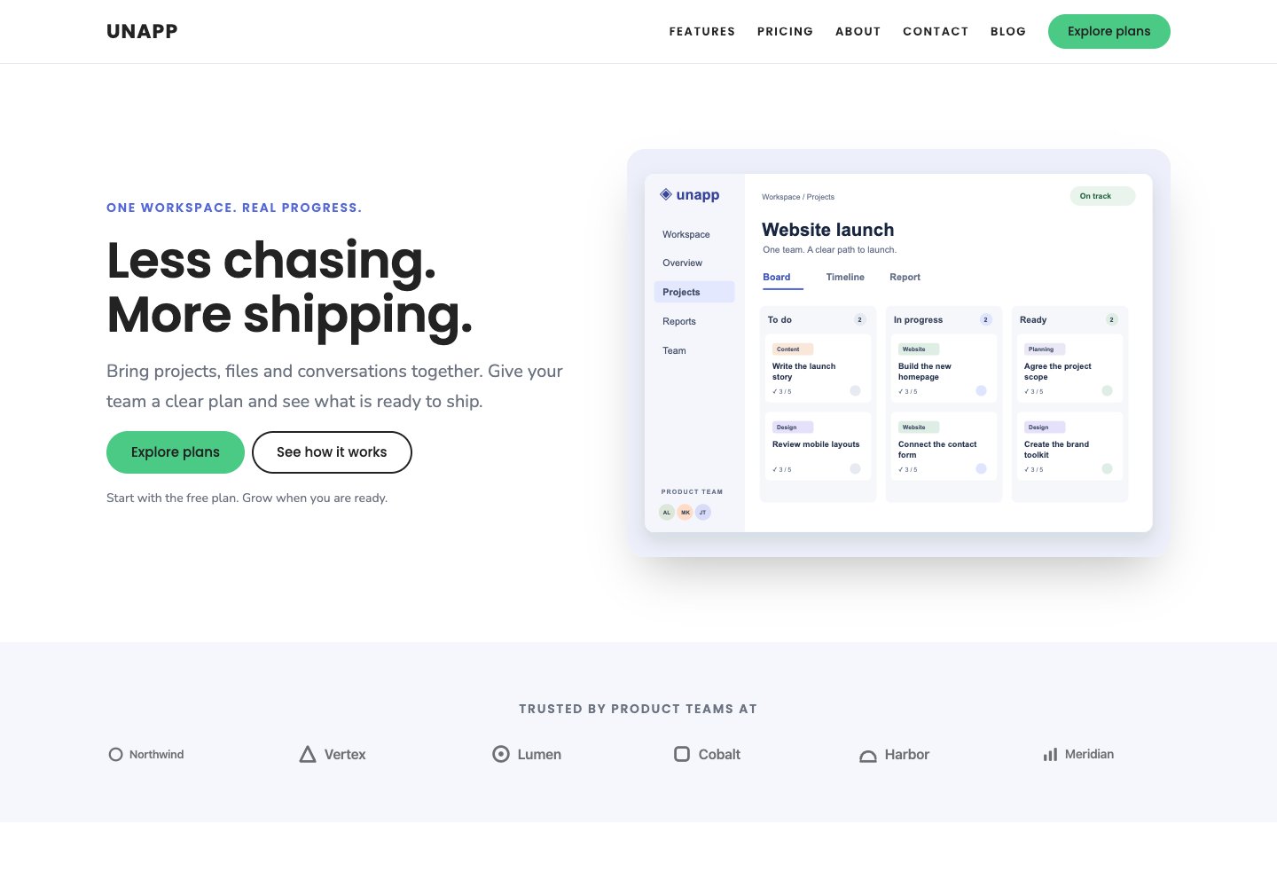 Unapp free WordPress theme live demo