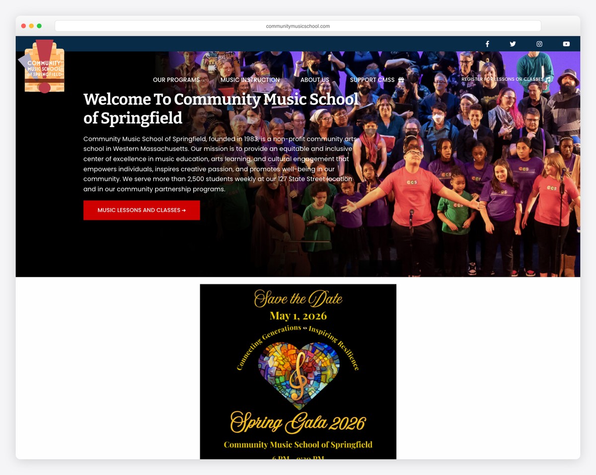 community music school website example