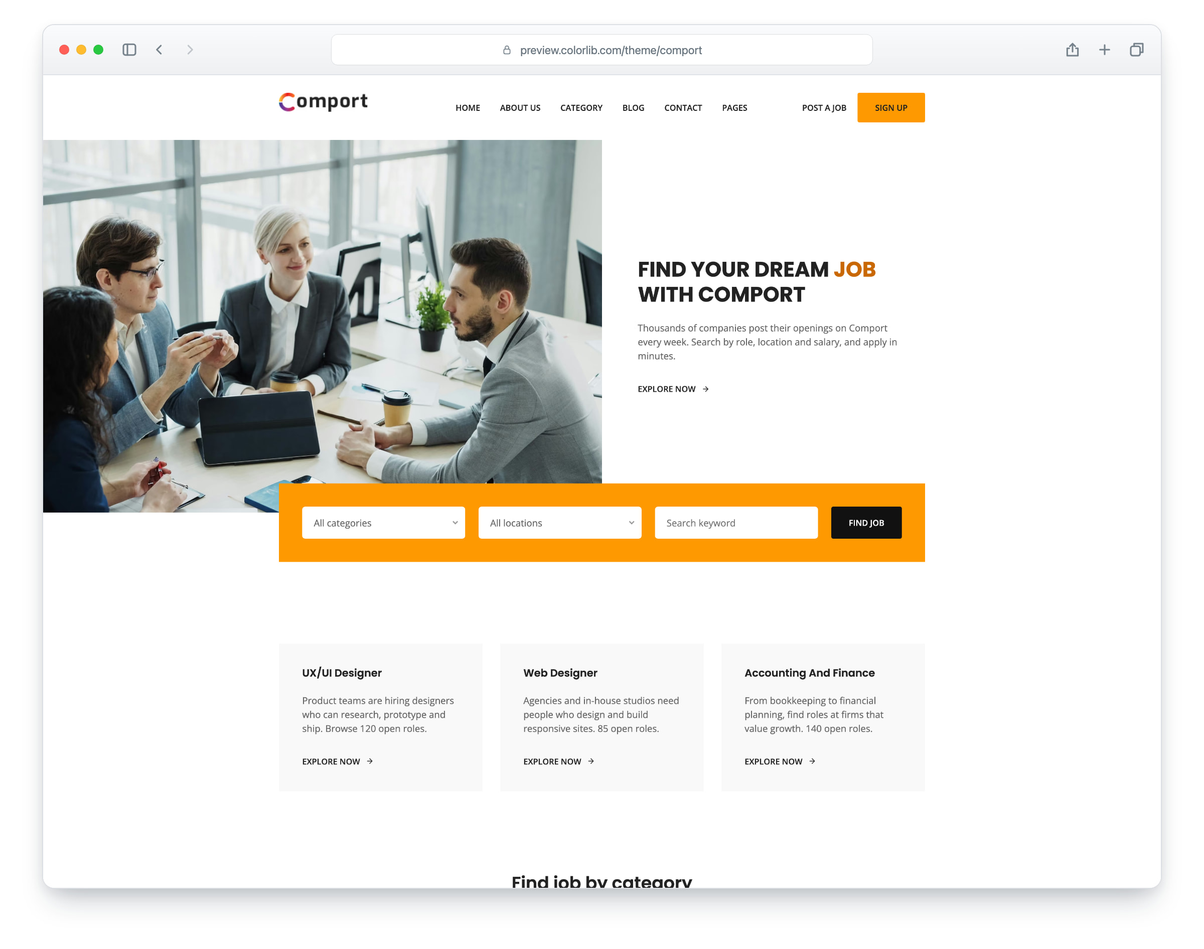 Comport website template