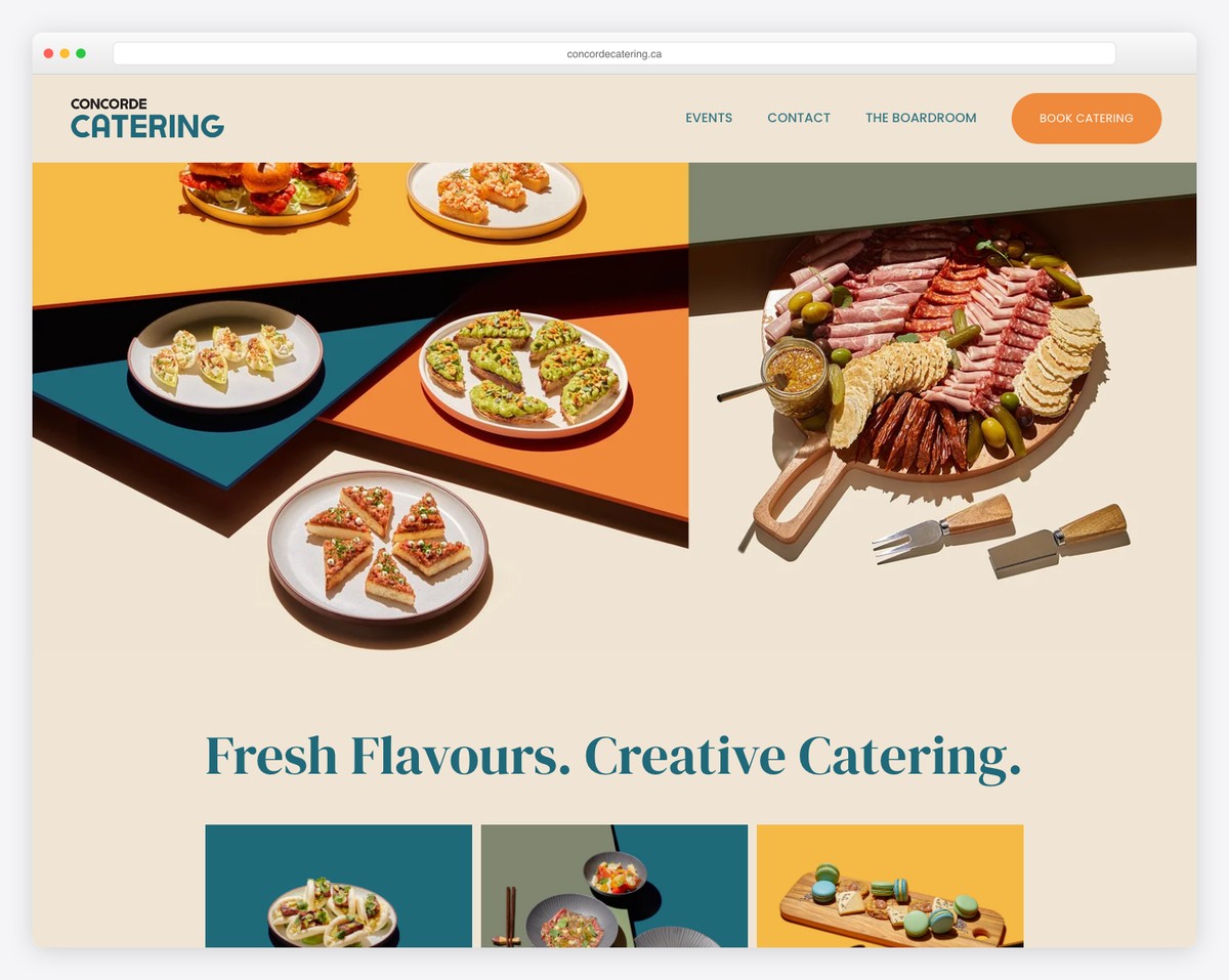 concorde catering website example