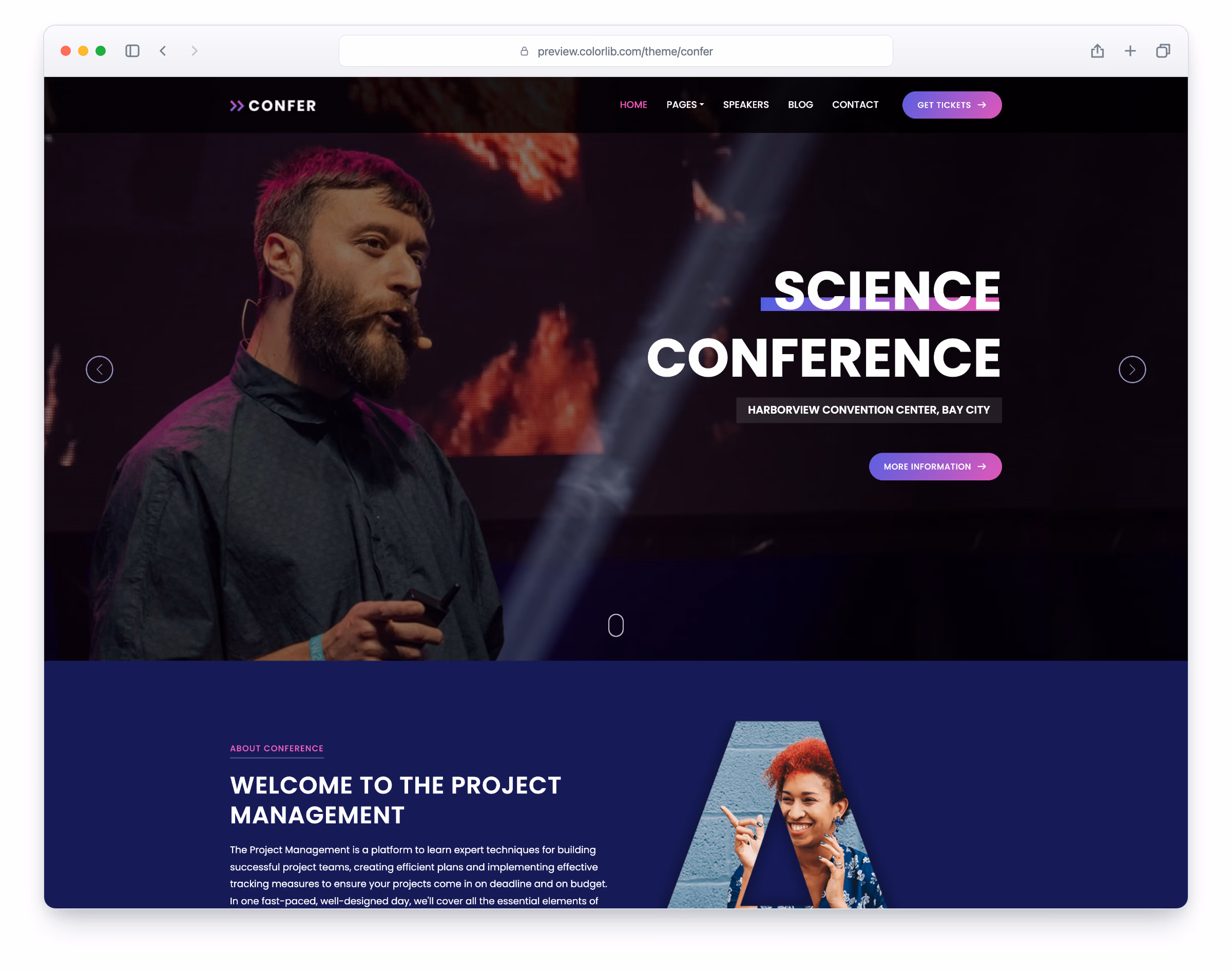 Confer website template
