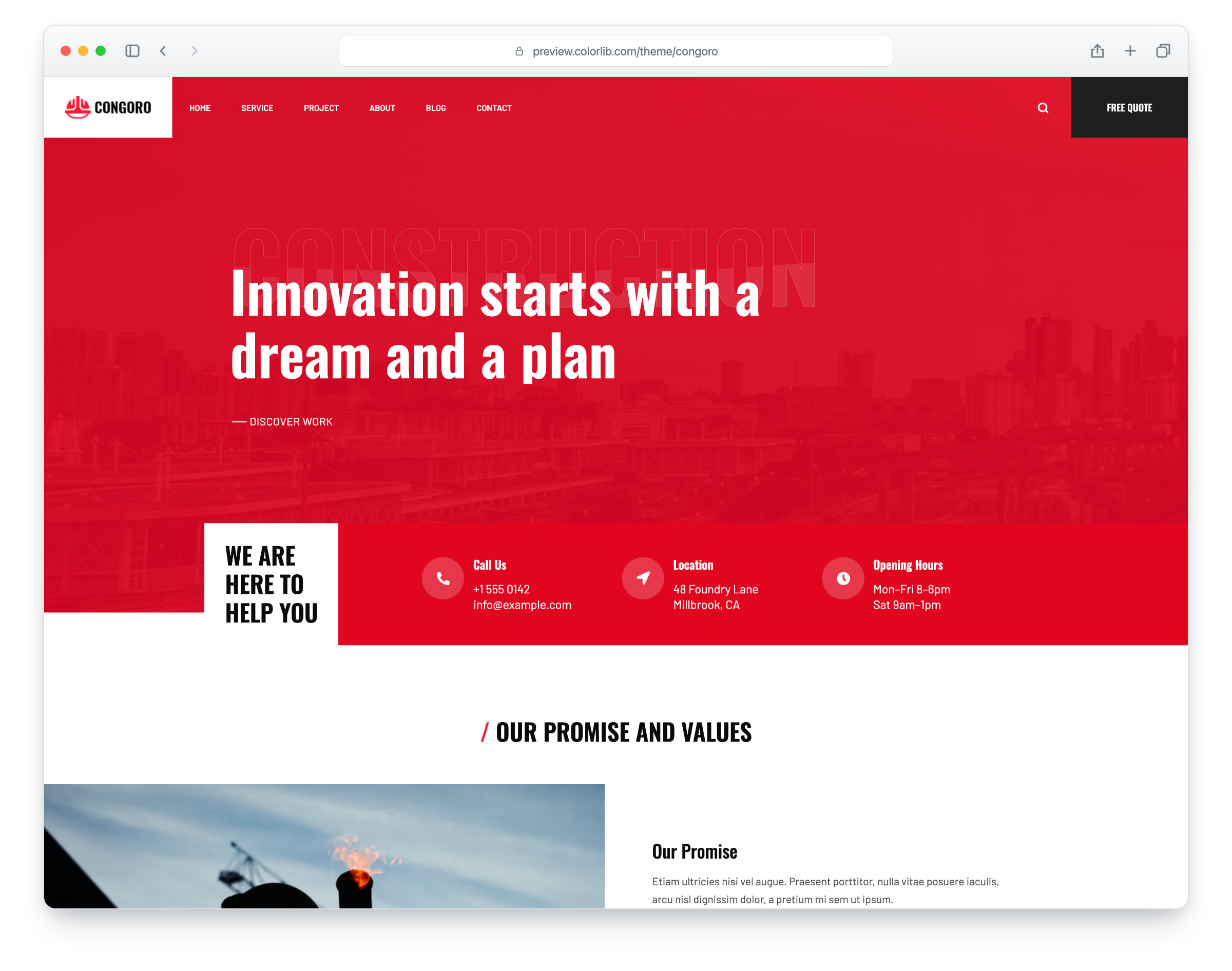 Congoro website template